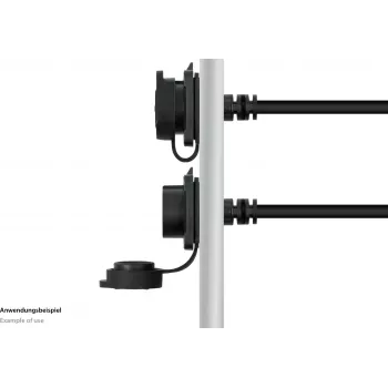 GoodConnections S1 industriālais USB-C kabelis, USB 3.2 Gen 2, 10 Gbps, M16 panel montāža, IP65/67, 1 m, melns (IC01-16U3102-010)