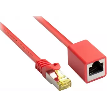 GoodConnections Cat.7 S/FTP RJ45 tīkla pagarinātāja kabelis, 10 m, sarkans, LSZH, 600 MHz, 10G, RNS aizsargs 8070VR-100R