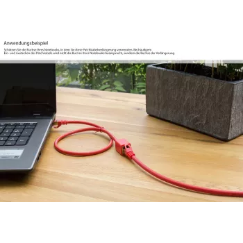 GoodConnections Cat.7 S/FTP RJ45 tīkla pagarinātāja kabelis, 10 m, sarkans, LSZH, 600 MHz, 10G, RNS aizsargs 8070VR-100R