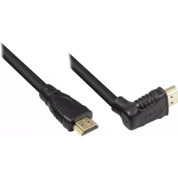 Good Connections High-Speed HDMI kabelis ar Ethernet, leņķa augšup savienotājs, zeltīts, 1 m, melns 4510-GWO010