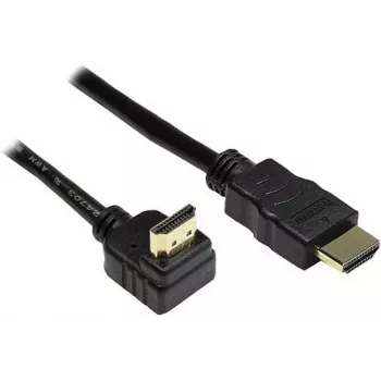 Good Connections High-Speed HDMI kabelis ar Ethernet, leņķa augšup savienotājs, zeltīts, 1 m, melns 4510-GWO010