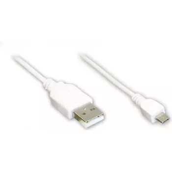 GoodConnections Alcasa USB 2.0 kabelis, USB-A uz Micro-USB B, 3 m, balts 2510-MB03W