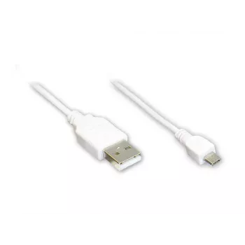 GoodConnections Alcasa USB 2.0 kabelis, USB-A uz Micro-USB B, 3 m, balts 2510-MB03W