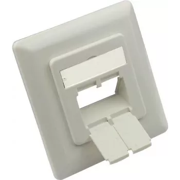 GoodConnections centrālais ieliktnis 50x50mm ar pārsega rāmi 80x80mm tīkla ligzdām, signālbalts RAL9003 (GC-N0155)