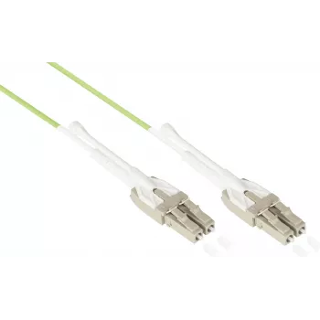 GoodConnections OM5 LC/LC Duplex Uniboot optiskās šķiedras patch kabelis, 5m, LSZH, laima zaļš LW-U815LC5