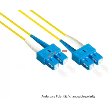 GoodConnections OS2 vienmoda dupleksa optiskā savienotājkabeļa LC uz SC, 9/125 µm, 30 m, dzeltena, LSZH LW-930LS
