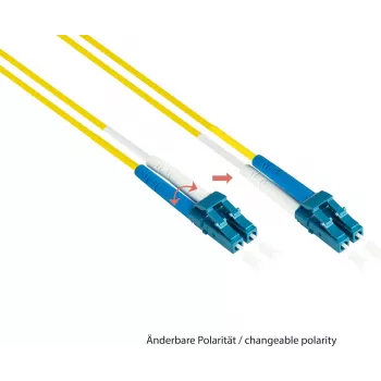 GoodConnections OS2 vienmoda dupleksa optiskā savienotājkabeļa LC uz SC, 9/125 µm, 30 m, dzeltena, LSZH LW-930LS