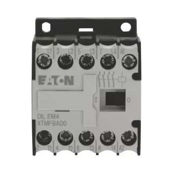 Eaton DILEM4-G (24 V DC) mini kontaktors, 3 polu, 9 A, 4 kW, 1 NO palīgkontakts, skrūvju spailes, IP20, melns/balts 012701