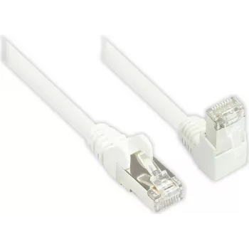 Good Connections 806W-003W Cat.6 S/FTP PiMF tīkla kabelis, 250 MHz, RJ45, 90° leņķa uz leju, balts, 0,25 m