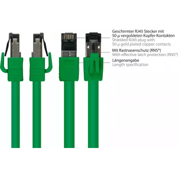 GoodConnections Alcasa 8080-005G Cat8.1 S/FTP tīkla kabelis, 0,5 m, zaļš