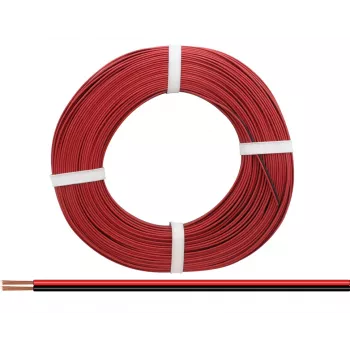 Donau Elektronik 218-50 savīta stieple 2 x 0,14 mm² sarkana/melna 50 m