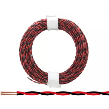 Donau Elektronik 210-10 Litz Wire 2 x 0,04 mm² sarkans/melns 10 m