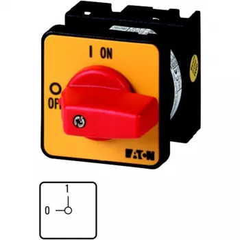 Eaton T0-2-1/E-RT 3 polu kameru slēdzis 20 A, IP65, sarkans/dzeltens 011082