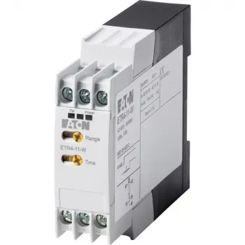 Eaton ETR4-11-W elektroniskais laika relejs, aiztures ieslēgšana, 1 pārslēgšanas kontakts, 24-240 V AC/DC, 0,05 s-100 h, DIN sliedei 031883