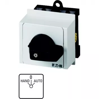 Eaton T0-1-15431/IVS 1-poliga galvenais slēdzis, 20 A, IP65, rotējošs rokturis, melns/balts 026991