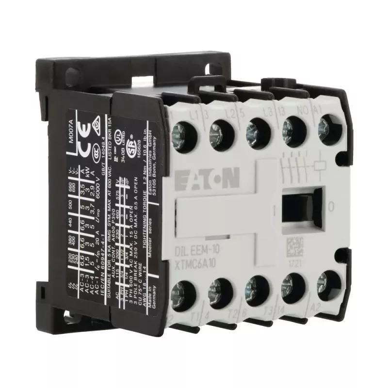 Eaton DILEEM-10 Mini kontaktors, 3 polu, 9 A, 230 V AC / 240 V AC spole, 1 NO palīgkontakts, 690 V izolācija 051608