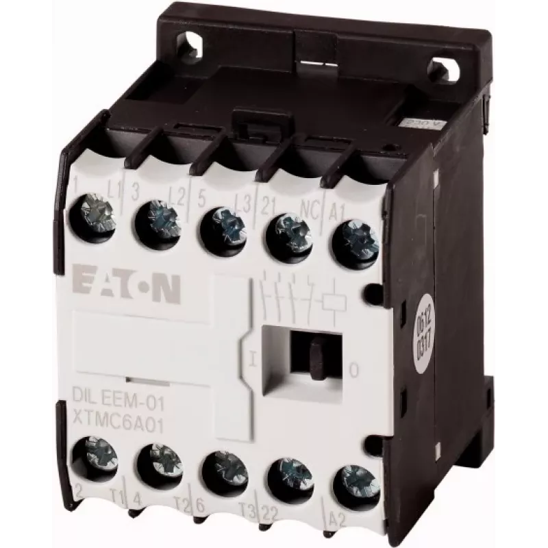 Eaton DILEEM-01-G 24VDC palīgkontaktu bloks, 1NO, priekšējā montāža, melns/balts 051650