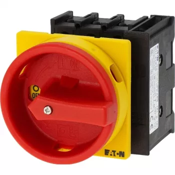 EATON P1-32/EA/SVB/HI11 Galvenais slēdzis, 3-poliem, 32 A, panelī montējams, sarkans/dzeltens 072567