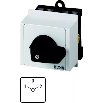 Eaton T0-3-8212/IVS 3 polu ON-OFF rotējošais slēdzis, 20 A, 690 V, melns rokturis, balta priekšpaneļa plāksne, IP65 079186