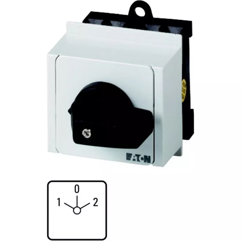 Eaton T0-3-8212/IVS 3 polu ON-OFF rotējošais slēdzis, 20 A, 690 V, melns rokturis, balta priekšpaneļa plāksne, IP65 079186