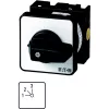 Eaton T0-2-8230/E 2 polu kameru slēdzis IESLĒGTS-IZSLĒGTS 20A 690V priekšējā montāža 48x48mm IP65 melns/balts 088685