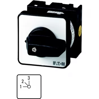 Eaton T0-2-8230/E 2 polu kameru slēdzis IESLĒGTS-IZSLĒGTS 20A 690V priekšējā montāža 48x48mm IP65 melns/balts 088685