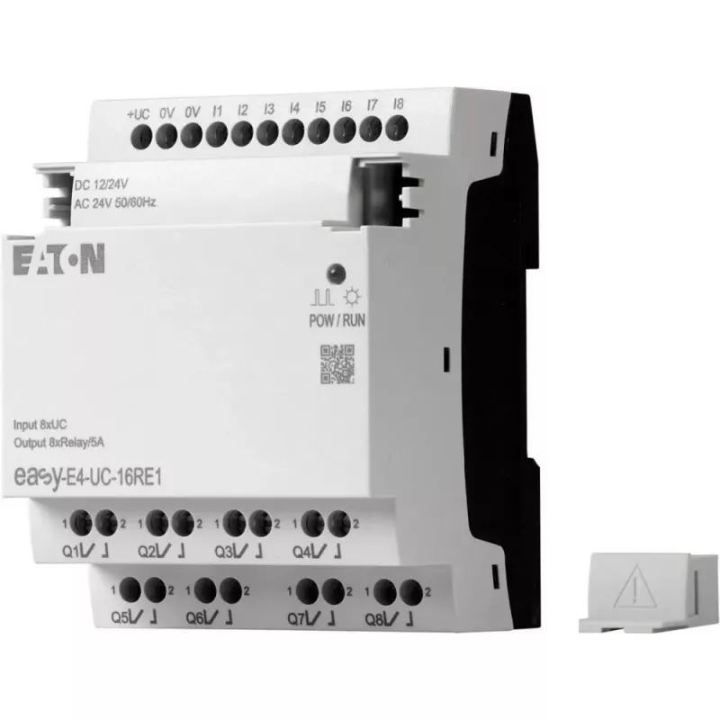 Eaton EASY-E4-UC-16RE1 easyE4 vadības relejs, 8 DI, 4 AI, 8 releju izejas, Ethernet, LCD, DIN sliede