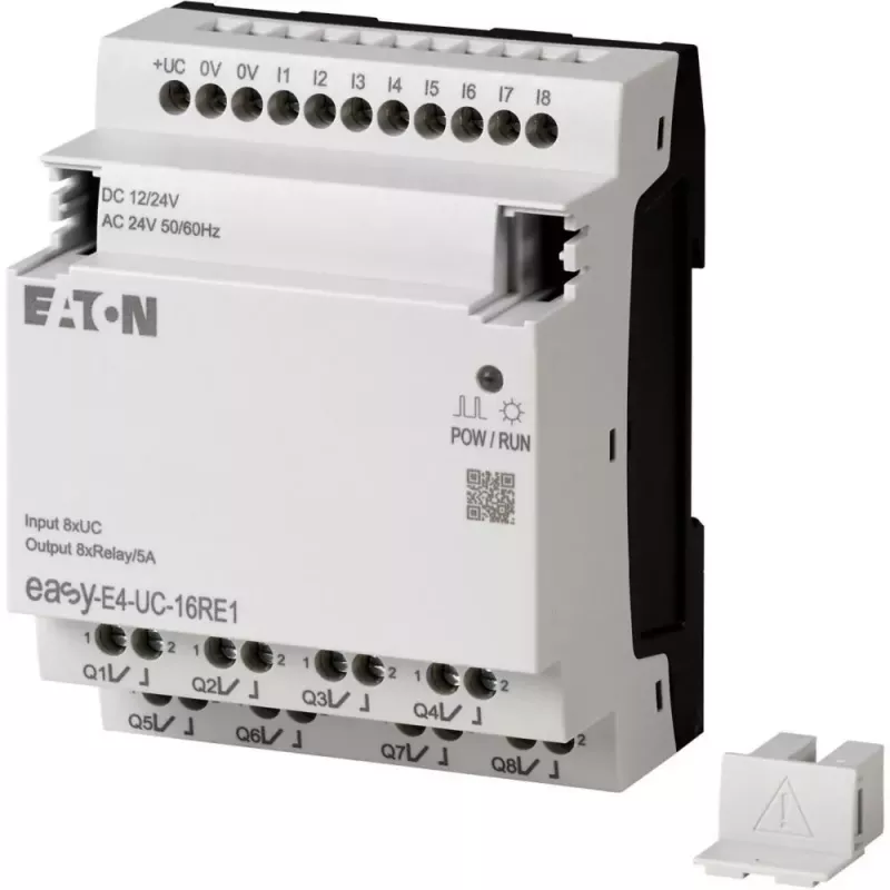 Eaton EASY-E4-UC-16RE1 easyE4 vadības relejs, 8 DI, 4 AI, 8 releju izejas, Ethernet, LCD, DIN sliede