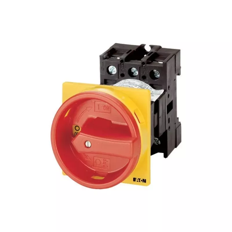 Eaton P1-32/V/SVB galvenais slēdzis ar avārijas apturēšanu, 3-polu, 32A, IP65, starpstata montāža 095676