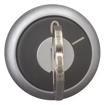 Eaton M22-WRS-MS20 atslēgas selektora slēdža aktuators, 2 pozīcijas, fiksējošs, MS20 atslēga, titāna metāla priekšējais gredzens, melns 111779