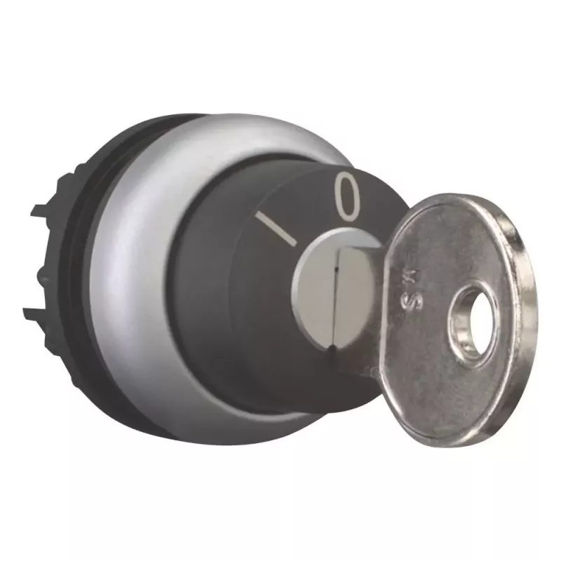 Eaton M22-WRS3-MS3 atslēgas selektors, 3 pozīcijas, fiksēts, 22,5 mm, melns/sudraba 111774