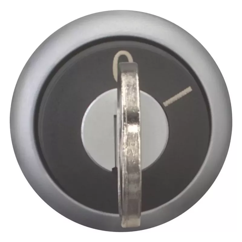 Eaton M22-WRS-MS2-A1 atslēgas selektora slēdža aktulators, 2 pozīcijas, fiksējošs, 22,5 mm, metāla priekšējais gredzens, melns 111780