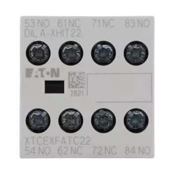 Eaton DILA-XHIT22 palīgkontaktu bloks, 2NO+2NC, priekšējā montāža, skrūvju spailes, melns/balts 101044