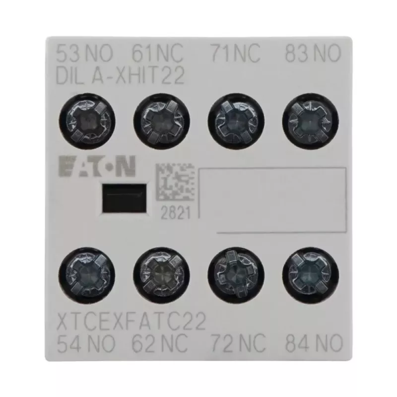 Eaton DILA-XHIT22 palīgkontaktu bloks, 2NO+2NC, priekšējā montāža, skrūvju spailes, melns/balts 101044