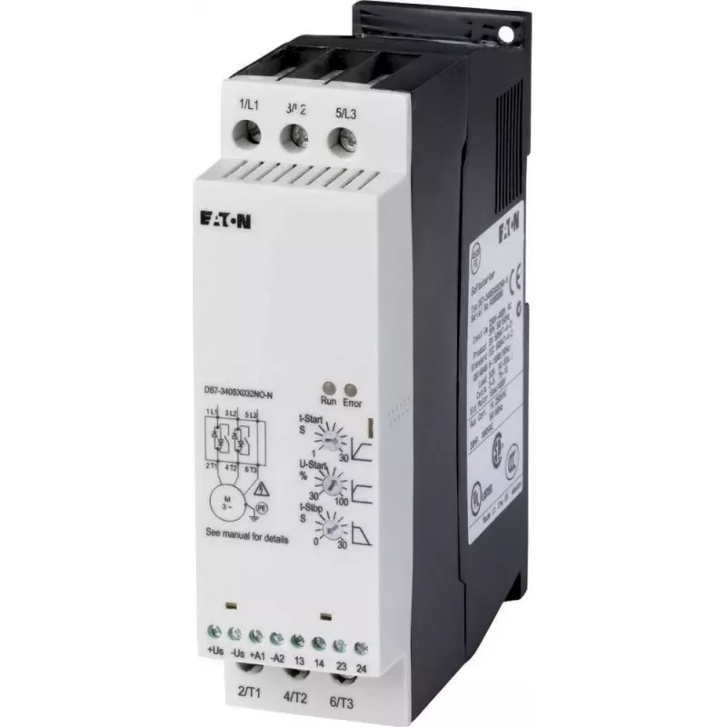 Eaton DS7-342SX032N0-N mīkstās palaišanas ierīce 32 A 200-480 V AC 3 fāžu pelēka 134932