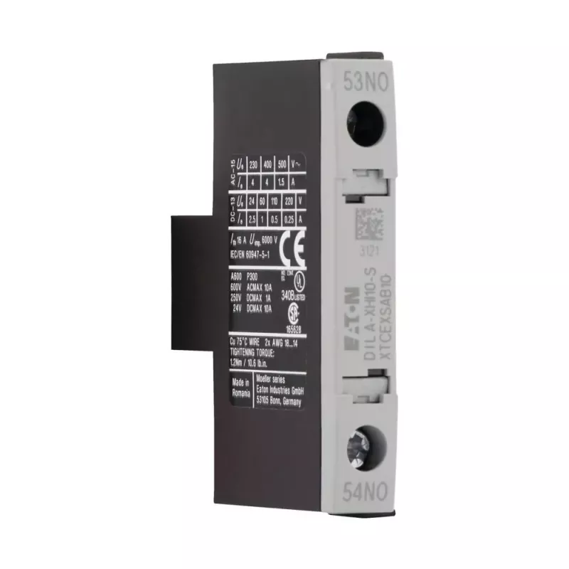 Eaton DILA-XHI10-S palīgkontaktu bloks, 1 NO, priekšējā montāža, DILM7-DILM38 kontaktoriem 115948