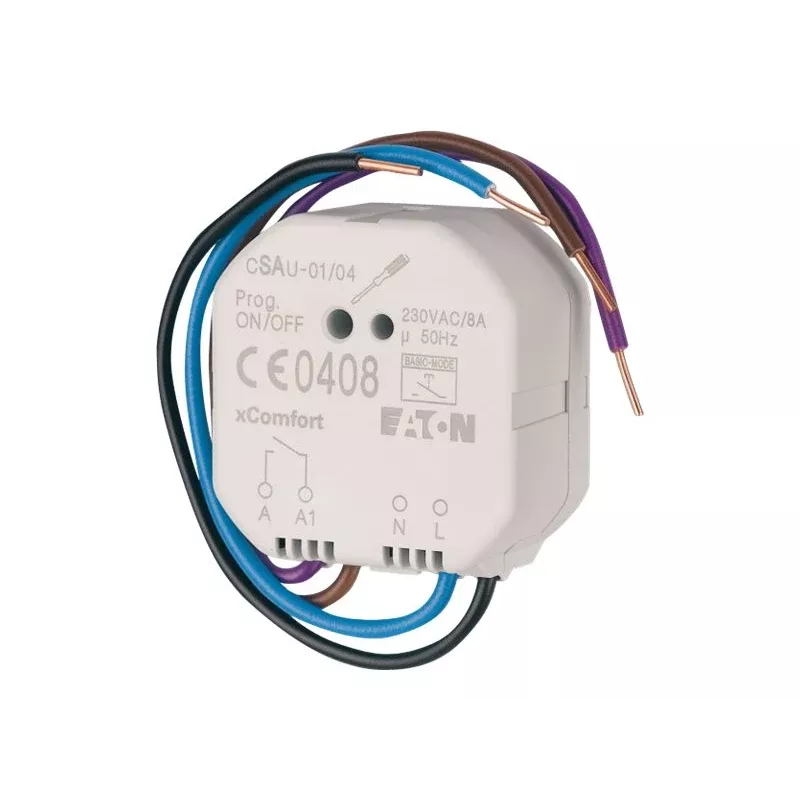 EATON xComfort bezvadu komutācijas izpildmehānisms ar potenciālvienkāršu kontaktu, 1 kanāls, 16A, ierakstāms 121080