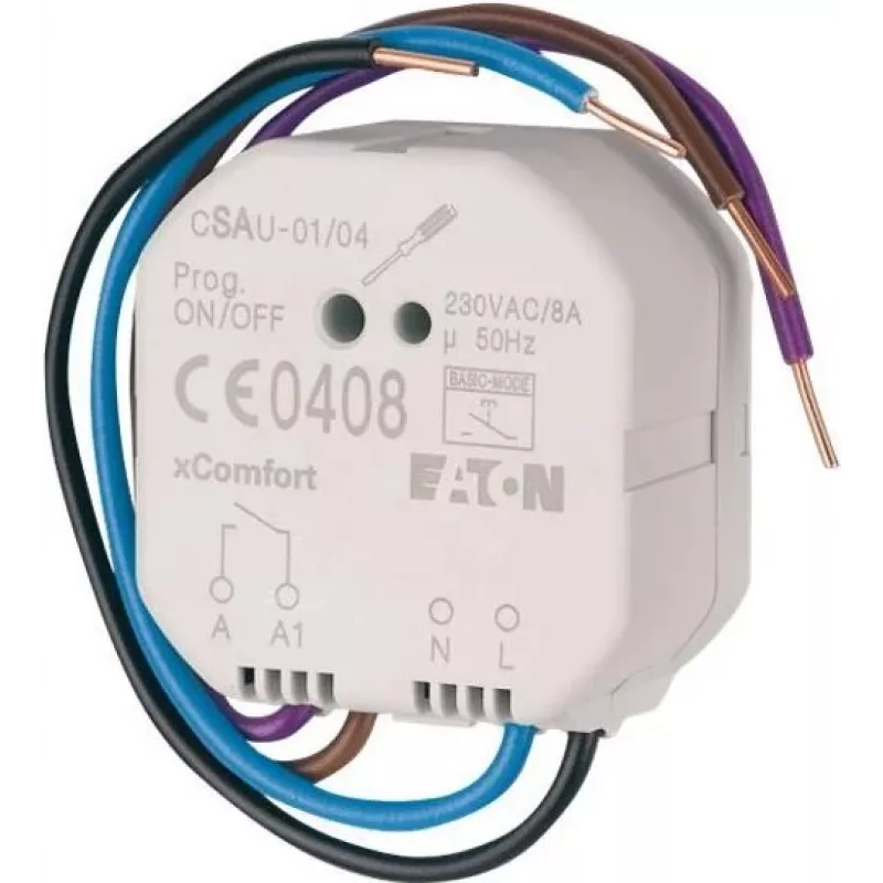 EATON xComfort bezvadu komutācijas izpildmehānisms ar potenciālvienkāršu kontaktu, 1 kanāls, 16A, ierakstāms 121080