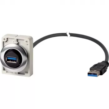 Eaton M30C-FUSB-60 USB 3.0 Type A ligzdas panelis ar 1,5 m kabeli, metāla priekšējais gredzens Y7-187084