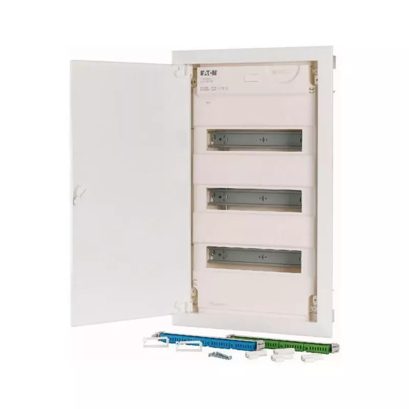 Eaton KLV-36HWP-F virsapmetuma sadales skapis, 3 rindas, 36 moduļi, caurspīdīgas durvis, balts 178810