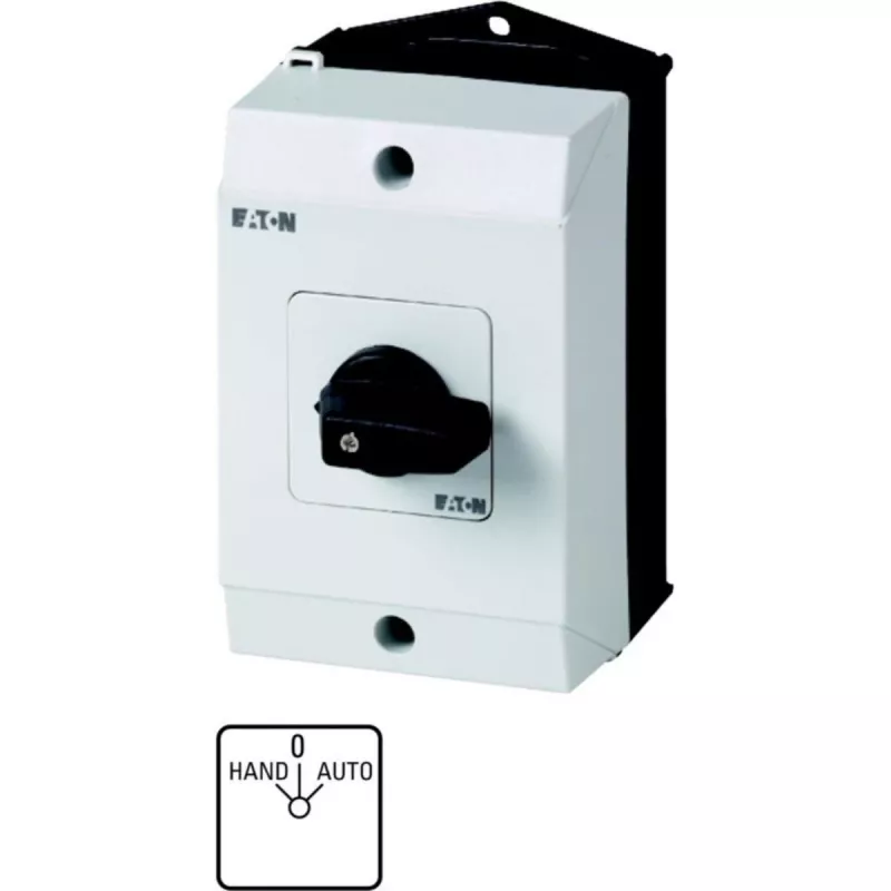 Eaton T0-1-15431/I1 1-pola sviras slēdzis, 20 A, IP65, melns/balts 207070
