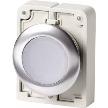 Eaton M30C-FDRL-W plakans apaļš spiedpogas aktuators, hromēts apmalis, balts 182950