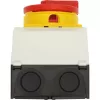 Eaton T0-1-8200/I1/SVB 1-polova galvenais slēdzis, 20A, sarkans/dzeltens rokturis, IP65 priekšpuse 207145