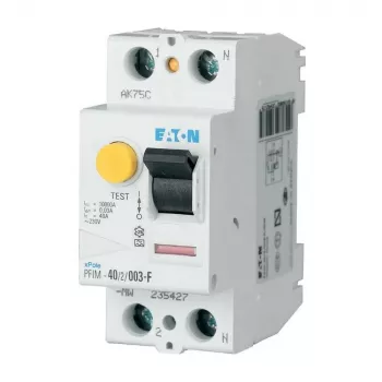 EATON PFIM-25/2/003-G/F F tipa noplūdes strāvas aizsardzības automāts (RCCB), 2 polu, 25 A, 30 mA, G/F raksturlīkne 187449