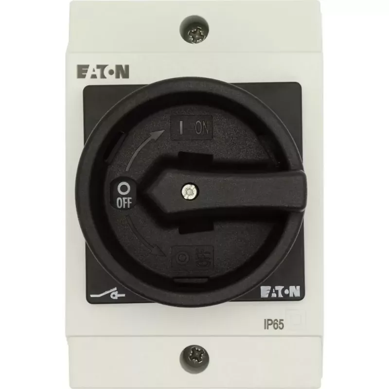 Eaton T0-2-1/I1/SVB-SW 20A 2-polu ON-OFF kameru slēdzis, priekšējā montāža, IP65, melns 207148