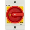 Eaton T0-4-8344/I1/SVB kameru slēdzis, 4-polu, 20 A, 690 V, 3 pozīcijas, priekšējā montāža, melns rokturis 207163
