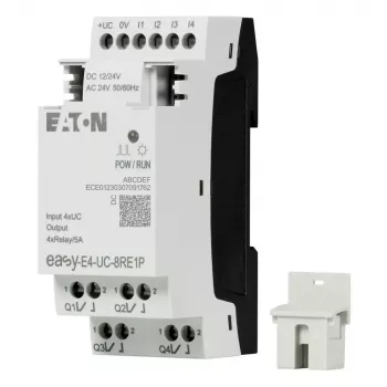 Eaton EASY-E4-UC-8RE1P paplašinājuma modulis, 8 releju izejas, 12/24 V DC, 24 V AC, DIN sliedei 197510