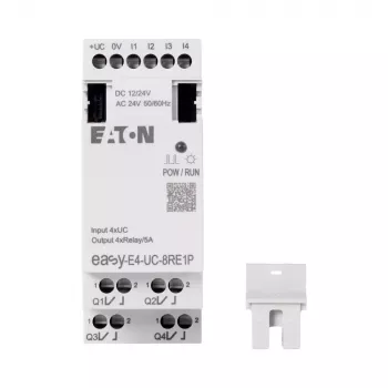 Eaton EASY-E4-UC-8RE1P paplašinājuma modulis, 8 releju izejas, 12/24 V DC, 24 V AC, DIN sliedei 197510