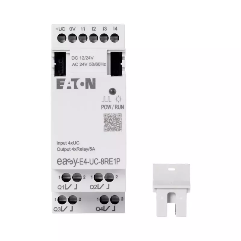 Eaton EASY-E4-UC-8RE1P paplašinājuma modulis, 8 releju izejas, 12/24 V DC, 24 V AC, DIN sliedei 197510
