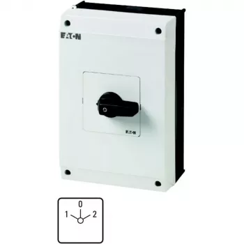 Eaton T5B-3-8401/I4 izciļņu slēdzis, 3 polu, 20 A, 690 V AC, 3 pozīcijas, 90°, melns rokturis, balts apzīmējums, priekšējā paneļa montāža 207227